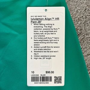 BNWT size 10 high rise align lululemon